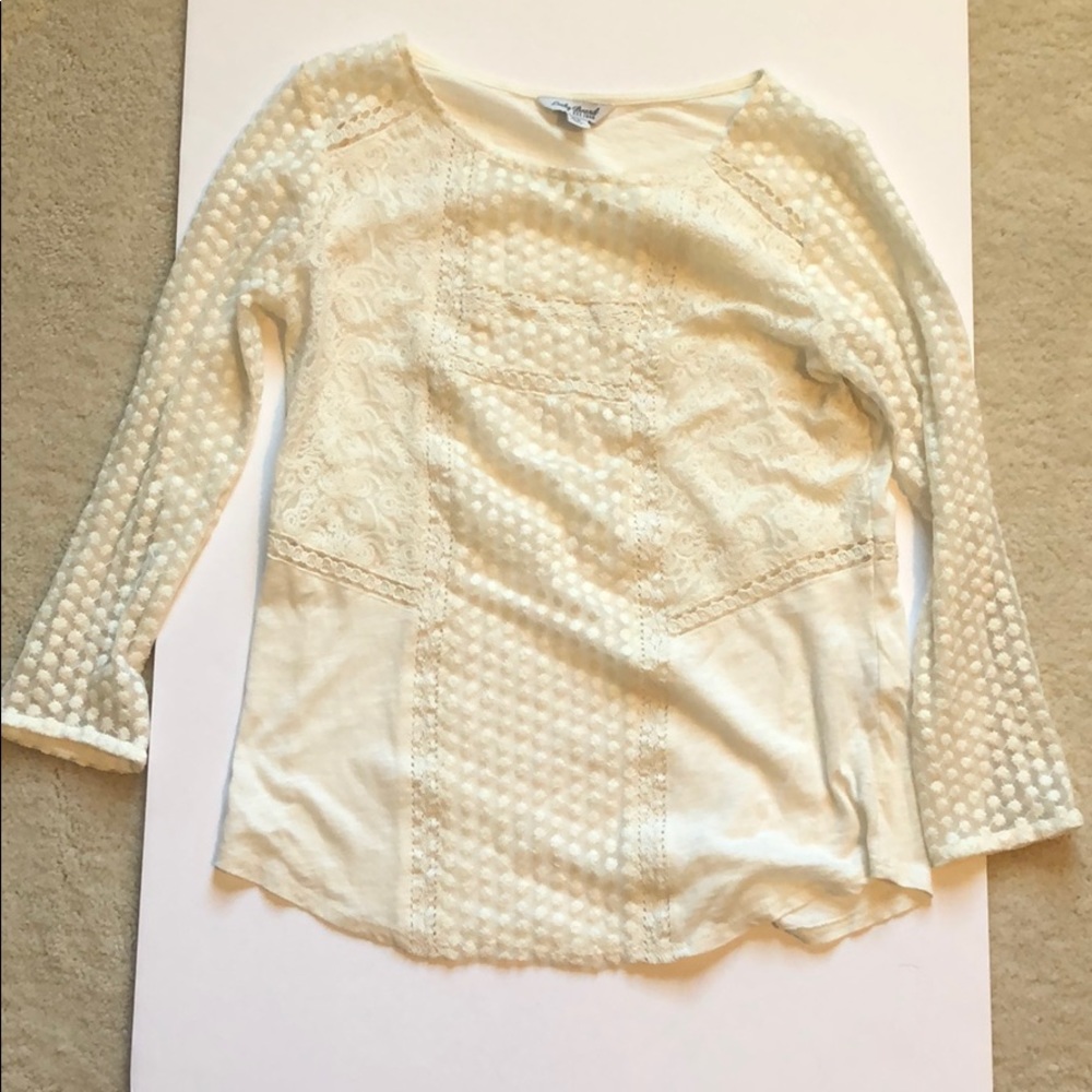 Cream lace Lucky Brand Tee
